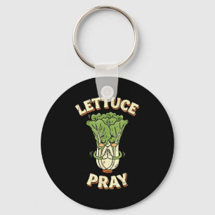 Porte-clés Laitue Priez Légume Jeu de mots Mignon Foi Humour