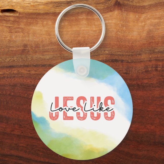 Porte-clés L'amour comme Jésus Inspirationnel Citation chréti (Recto)