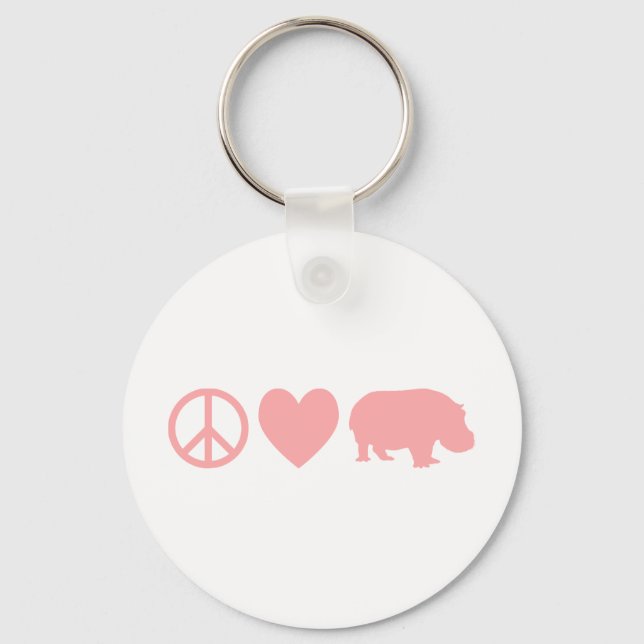 Porte-clés L'amour de la paix et les hippopotames (Recto)