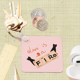 Porte-clés L'amour est en feu   Drôle Porte - clé
