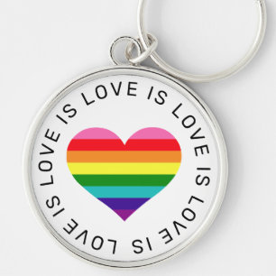 Porte-clés L'amour est l'amour Rainbow Heart Gay pride