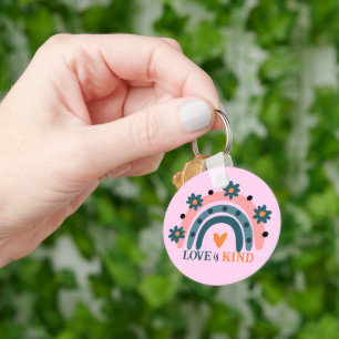 PORTE-CLÉS L'AMOUR EST UNE SORTE COULEUR ROSE BOHO RAINBOW VA