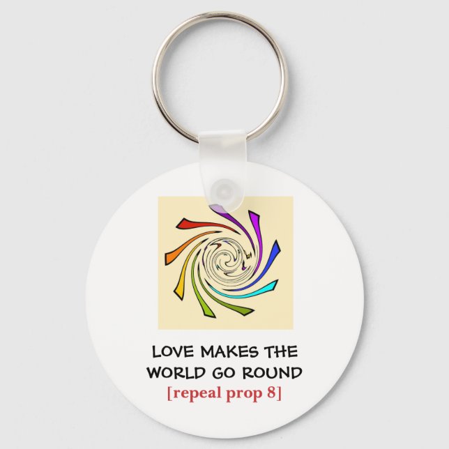 Porte-clés l'amour fait tourner le monde/abroger prop 8 (Recto)