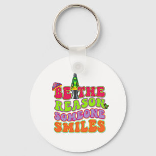 PORTE-CLÉS LAMPE À LAVE PSYCHÉDÉLIQUE POSITIVE HIPPIE CHAMPIG