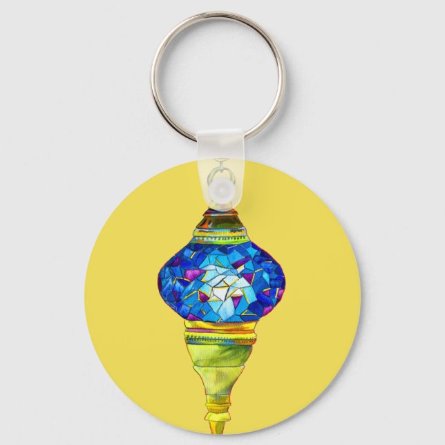 Porte-clés Lampes turques mosaïque art aquarelle (Recto)