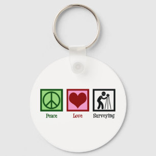 Porte-clés Land Surveyor Peace Love Surveying Company