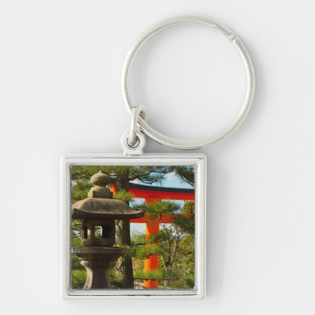 Porte-clés Lanterne en pierre et porte Torii (Devant)