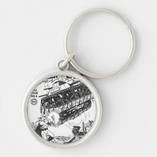 Porte-clés Lanterne verte dans les tranchées, noir et blanc