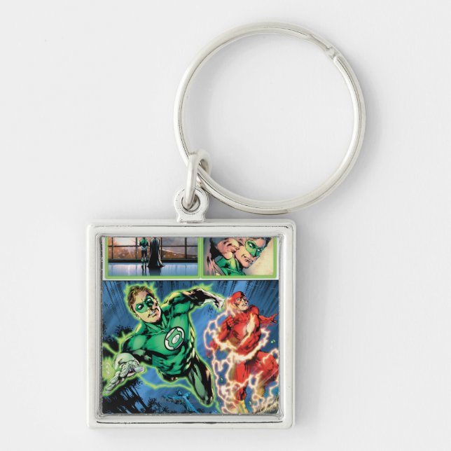 Porte-clés Lanterne verte et panneau Flash (Devant)