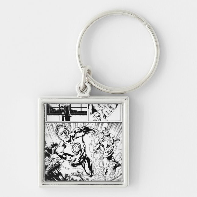 Porte-clés Lanterne verte et panneau Flash 2 (Devant)