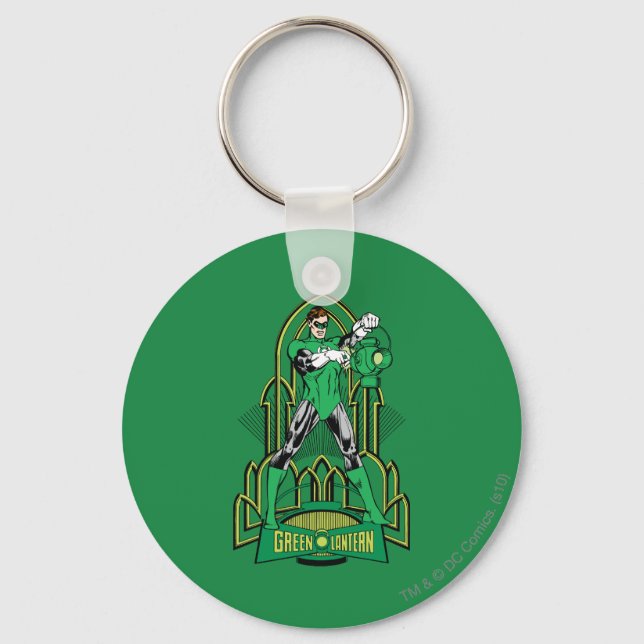 Porte-clés Lanterne verte sur arrière - plan décoratif (Recto)