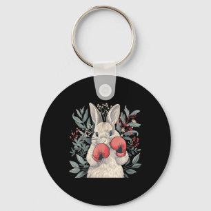 Porte-clés Lapin boxeur avec gants de boxe Kickboxing Drôle B