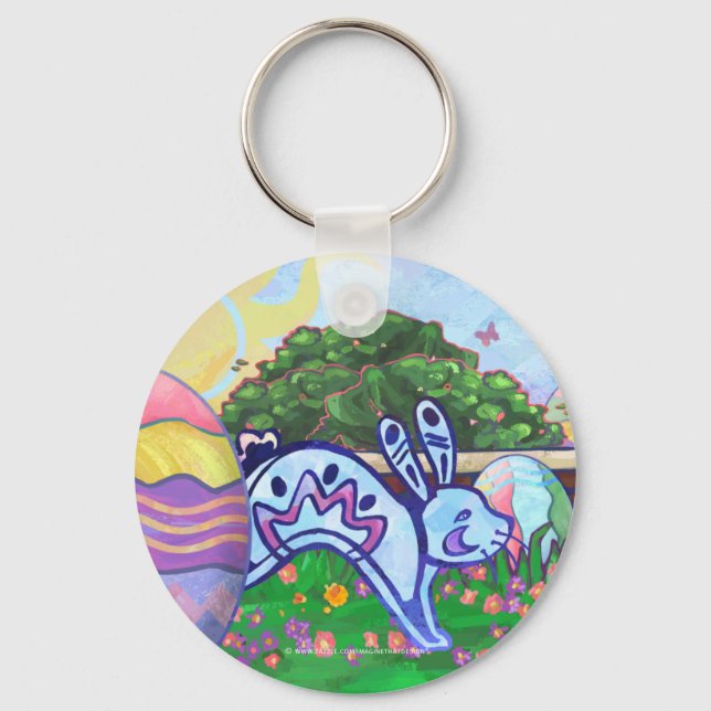 Porte-clés Lapin de Pâques Chasse aux œufs de Pâqu (Recto)