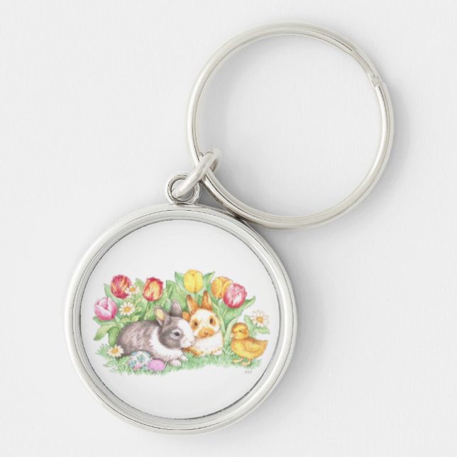 Porte-clés lapin de Pâques de vacances de printemp (Devant)