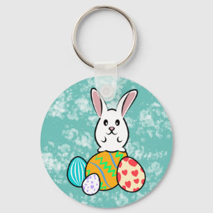 Porte-clés Lapin de Pâques sur les oeufs de Pâques