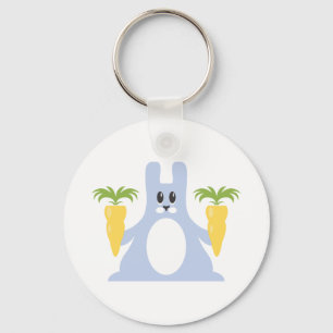 Porte-clés Lapin gris avec carottes
