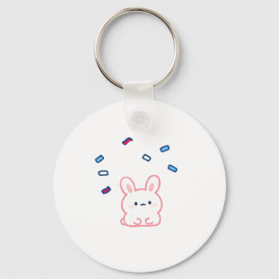 Porte-clés Lapin Mignon Sous une Pluie de Bonbons