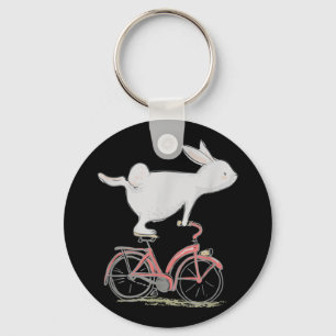 Porte-clés Lapin Mignonne Sur Vélo Vélo Vélo Vélo Vélo