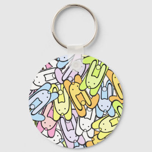 Porte-clés lapins de couleur