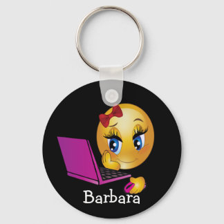Porte-clés Laptop Emoji Girl Keychain