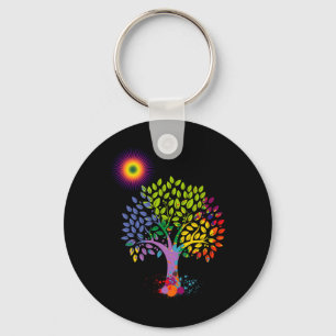 Porte-clés L'Arbre Coloré Qui Donne La Vie À La Terre S'Arrêt