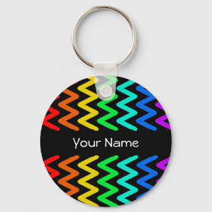 Porte-clés L'arc-en-ciel colore le motif de zigzag - porte -