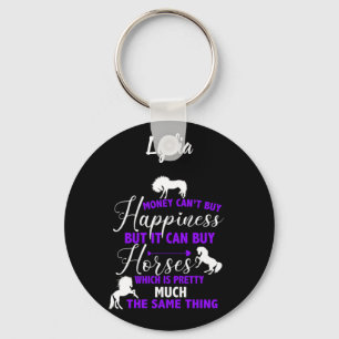 Porte-clés L'argent peut acheter des chevaux violet personnal