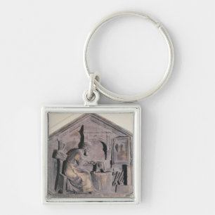 Porte-clés L'art de la pièce forgéee, décoratif hexagonal