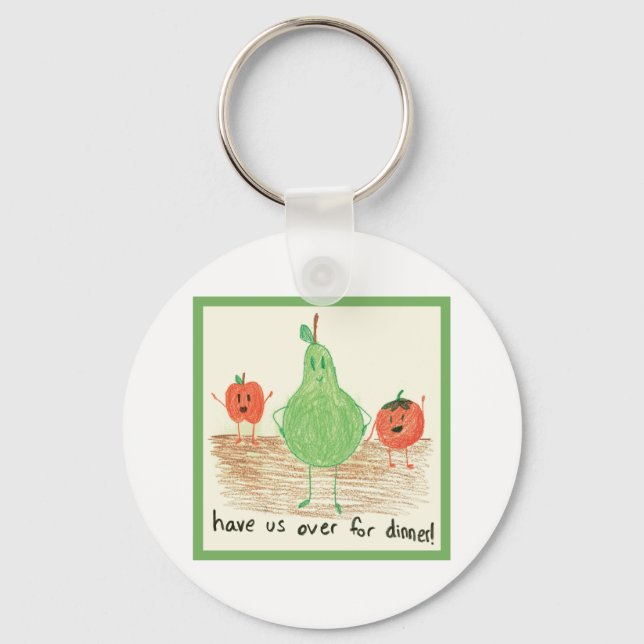 Porte-clés L'art de l'enfant, vert (Recto)