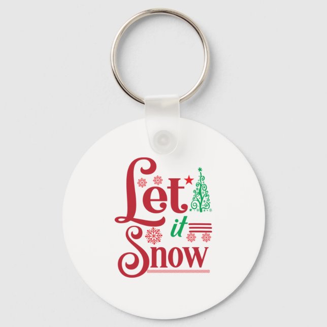 Porte-clés L'art de Noël, la neige (Recto)