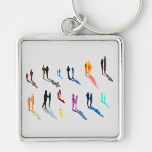 Porte-clés L'art des personnes aquarelle beaux-arts