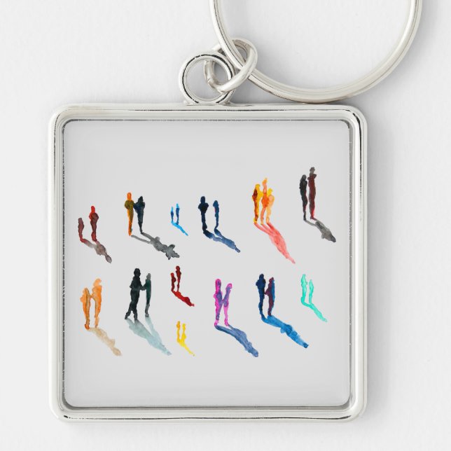 Porte-clés L'art des personnes aquarelle beaux-arts (Devant)