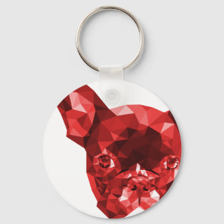 Porte-clés L'art en rouge de Bulldog Low Poly