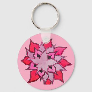Porte-clés L'art floral rose et violet