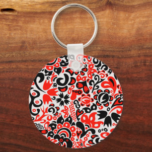 Porte-clés L'art populaire ukrainien motif floral abstact
