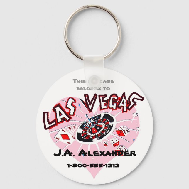 Porte-clés Las Vegas Pink Heart BBagages I.D. (Recto)