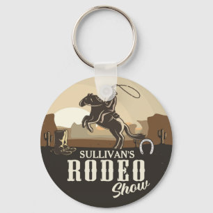 Porte-clés Lasso Roping Roundup AJOUTER LE NOM Western Rodeo 