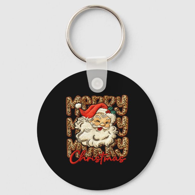 Porte-clés Latch Hook Yarn Crochet Coquette Merry Christmas  (Recto)