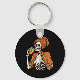 Porte-clés Latte d'épice Citrouille de squelette d'Halloween