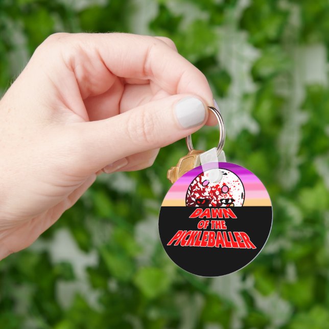 Porte-clés L'aube du Pickleballer Halloween Horreur Zombie (main)