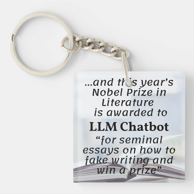 Porte-clés Lauréat du prix Nobel LLM Chatbot en littérature (Devant)