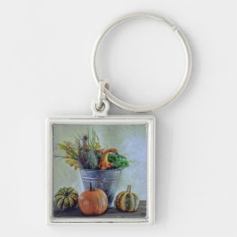 Porte-clés L'automne encore la vie avec citrouilles, fleurs