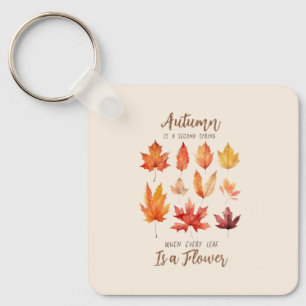 Porte-clés L'automne est le deuxième printemps - Feuilles d'a