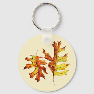 Porte-clés L'automne laisse belle nature aquarelle art