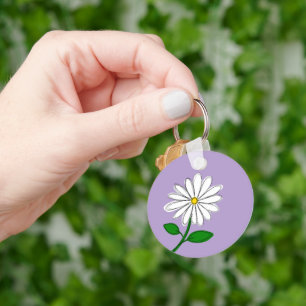 Porte-clés Lavande Daisy   Charme Floral Dessiné à