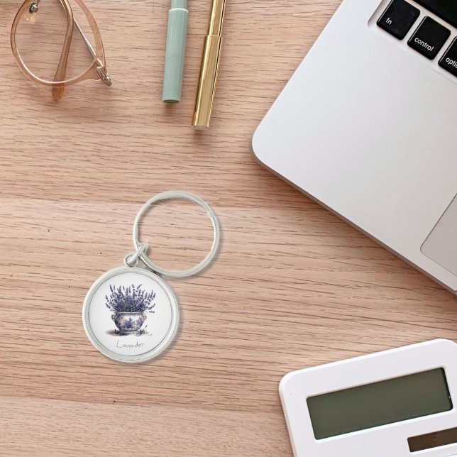 Porte-clés Lavande dans Delft Blue, personnalisable (Créateur téléchargé)