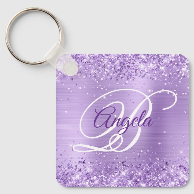 Porte-clés Lavande de glitterie Fhuile Fancy Monogramme (Recto)