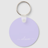 Lavande Purple Script Moderne Fille Monogramme Nom
