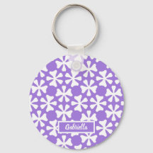 Lavender and White Modern Geometric Floral Pattern