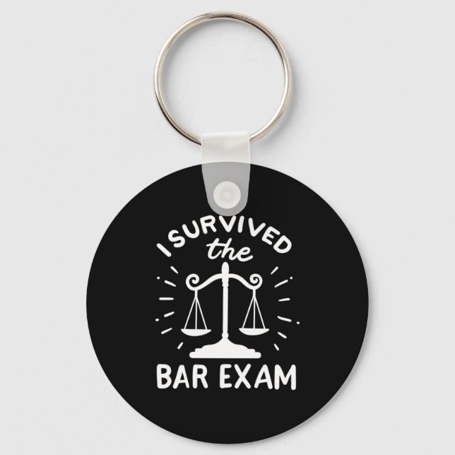 Porte-clés L'Avocat A Survécu À L'Examen Bar (Recto)